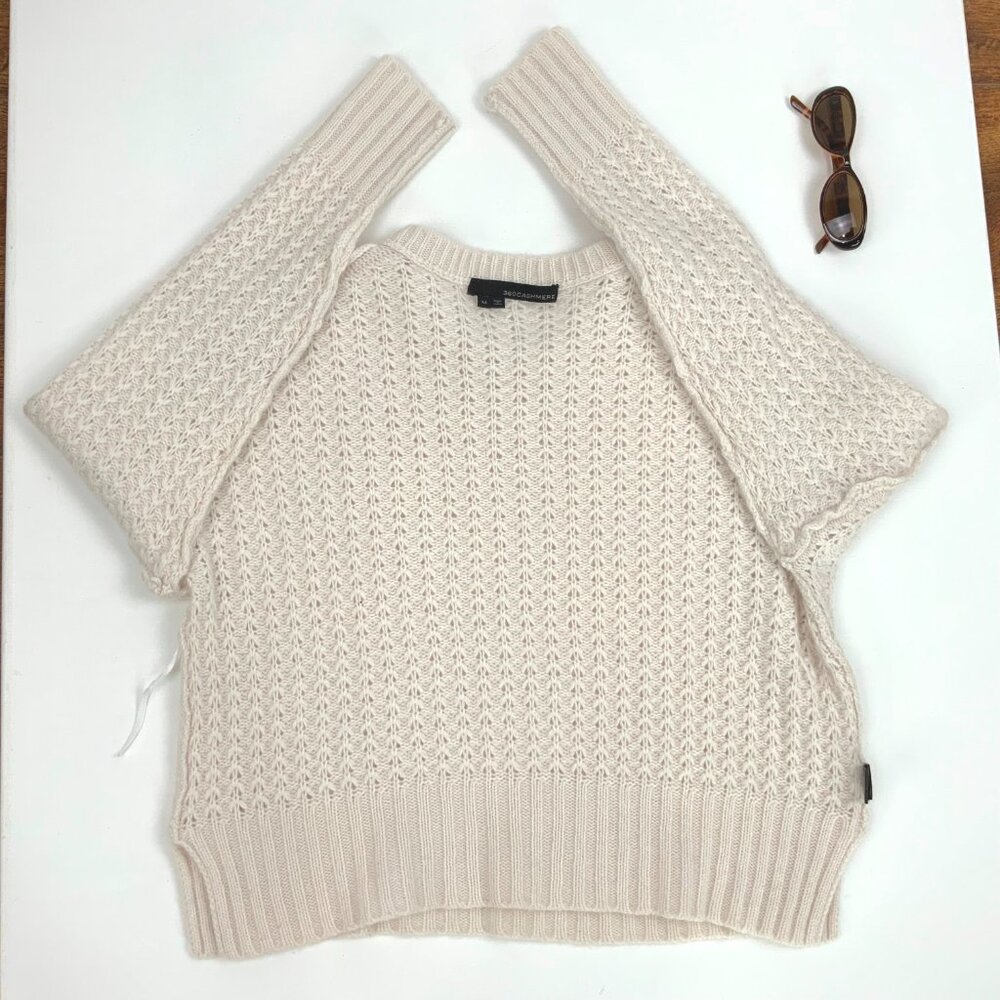 Cashmere Cropped Waffle Knit Sweater from Cashmere 360 Sz M - Picture 14 of 16